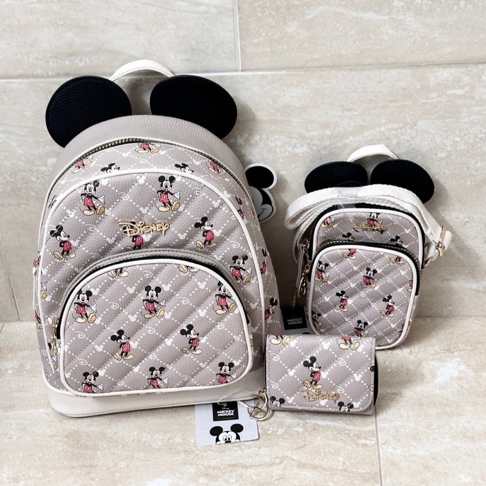 Disney Mickey Mouse Backpack, Crossbody Cell Phone Holder & Wallet